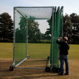 Concertina cricket cages can be folded to minimise space taken up whilst not in use.