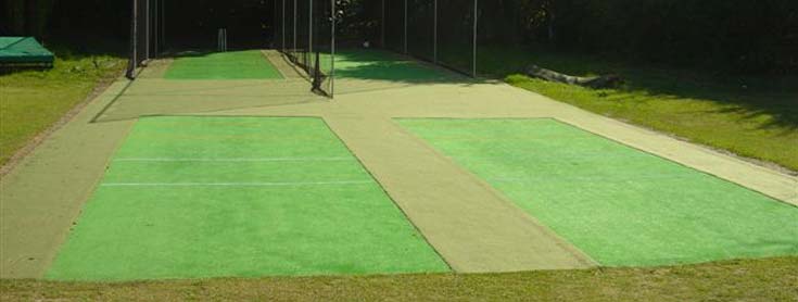 Example of infill carpet between cricket playing surfaces.