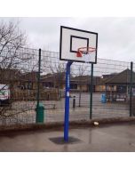 Socketed Mini Steel Basketball Goals with Wooden Regulation Backboards