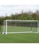 7.3m x 2.4m Senior 4G Euro Aluminium Football Goals Pack c/w Wheels and Nets