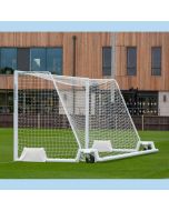 Pair of 3.66m x 1.83m 4G Swivel Aluminium Weighted Portagoals c/w Nets
