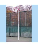 Pair of Practice Socketed Pink/White Netball Posts