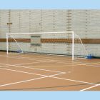 4.88m x 1.22m 5-a-Side Indoor Foldaway Steel Football Goals Pack with Nets