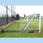 Pair of 4.88m x 1.22m Fence Folding Goals, 2.3m to 3.5m projection