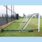 Pair of 3.66m x 1.22m Fence Folding Goals, 2.3m to 3.5m projection