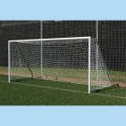 Pair of 4.88m x 2.13m Fence Folding 9v9 Goals, 2.3m - 3.5m projection