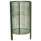 Round Green Wire Litter Bin