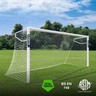 12 x 6 FORZA Alu110 Socketed Football Goal - Single Goal + D-Brackets + Standard Sockets