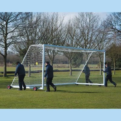6.4m x 2.13m Junior 4G Weighted Football Portagoals Pack c/w Nets