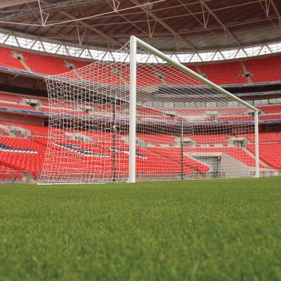 7.3m x 2.4m Senior 4G Stadium Football Goals Pack c/w Box Net Supports & Nets