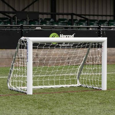 Pair of 4G Lightweight Fixed 3v3/Training Football Goals c/w Nets (4ft x 2.5ft / 1.2m x 0.75m)