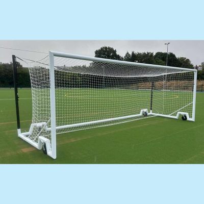 Pair of 7.32m x 2.44m Senior 4G Euro Swivel Portagoals c/w Nets