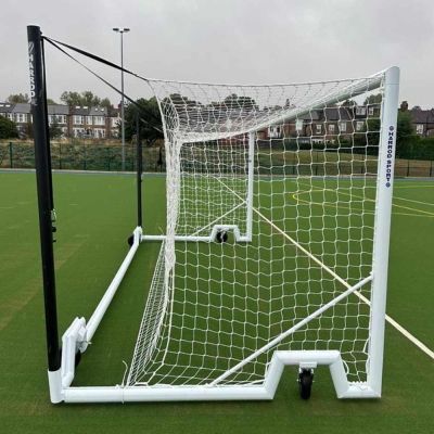 Pair of 4.88m x 2.13m 9v9 4G Euro Swivel Portagoals c/w Nets