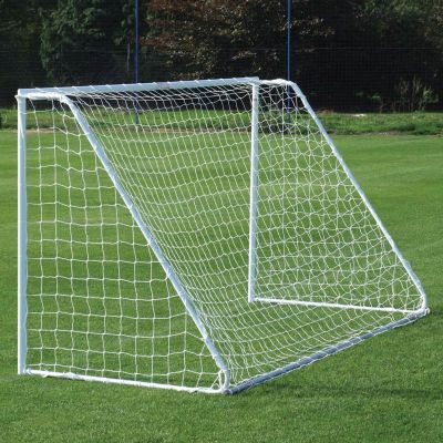 Pair of 3.66m x 1.83m Fixed Freestanding Steel Mini Soccer Goals