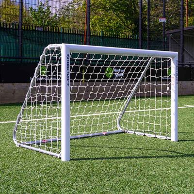 Pair of 4G Lightweight Fixed Training Football Goals c/w Nets (1.5m x 1m)