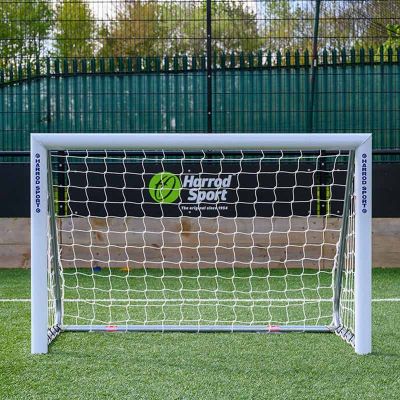 Pair of 4G Lightweight Fixed Training Football Goals c/w Nets (1.83m x 1.22m)