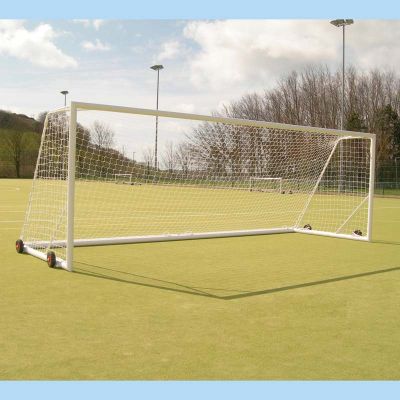 Pair of 7.32m x 2.44m Rollaway Weighted Aluminium Portagoals