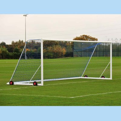 7.3m x 2.4m Senior Aluminium Freestanding Wheelaway Goals Pack c/w Nets