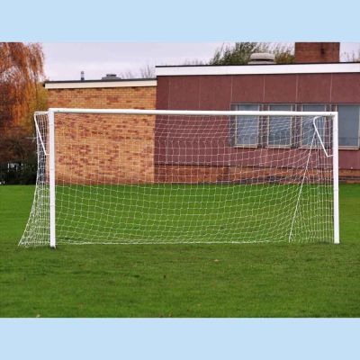 3.66m x 1.83m 76mm OD Steel Heavyweight 7v7/5v5 Goals Pack c/w Net Supports and Nets