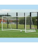 Pr 4.88m x 2.13m x 80mm dia. 9 v 9 Ali F/standing Fixed Goals c/w Nets