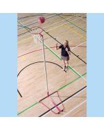 Single Practice Freestanding Pink/White Netball Post