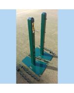 Set of 80mm Square Steel Grass Court Tennis Posts